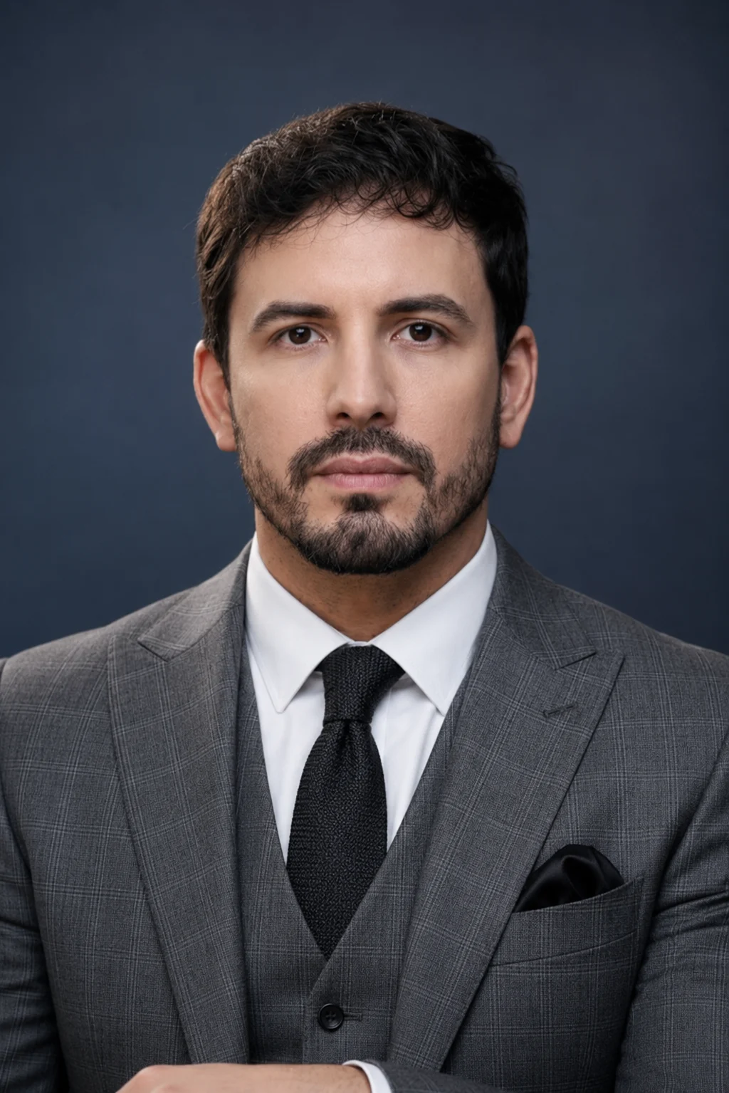 Retrato de Juan Danieri con traje gris